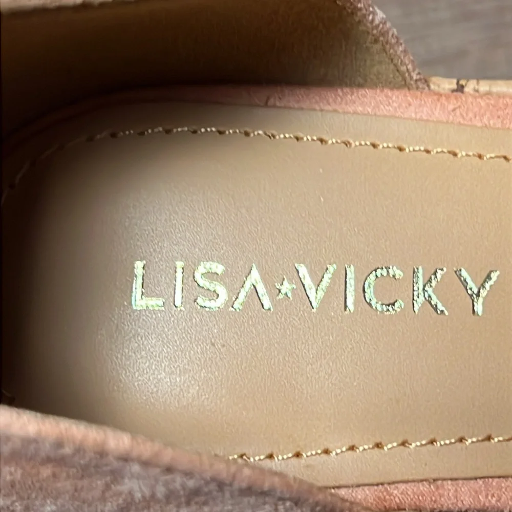 Lisa Vicky Canyon Sun Kid‎ Sue Cork Wedge Platform Strappy Sandals Peach 8M NIB